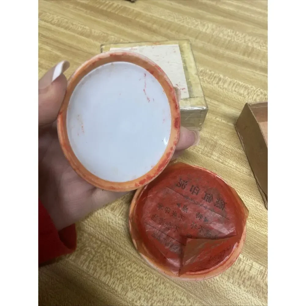 Vintage Hand Painted Japanese Panda Theme Porcelain Cosmetic Vanity Jar